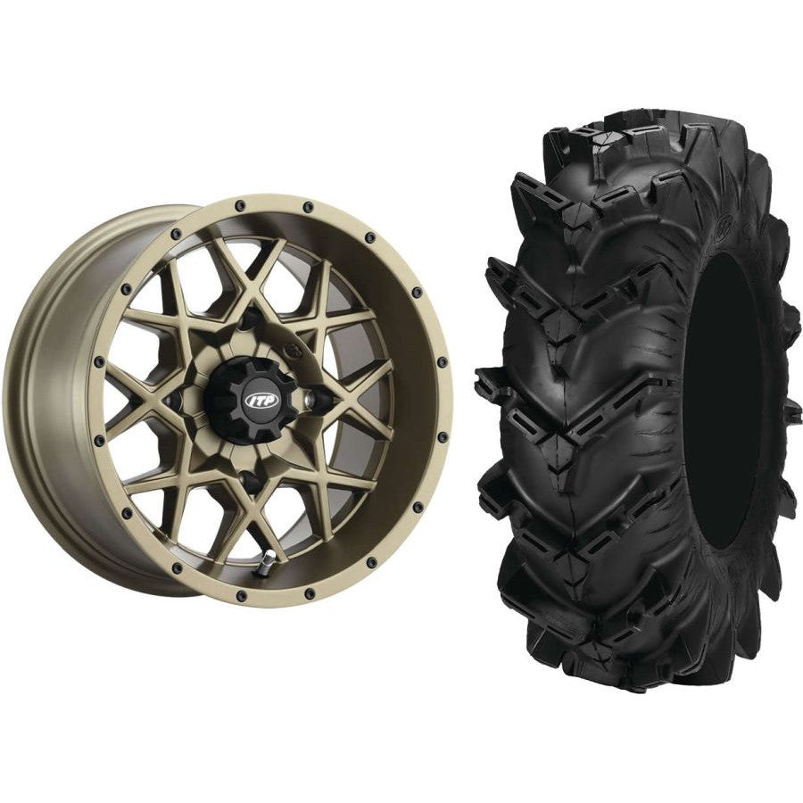 Set of 2 Mounted Wheel and Tire Kit Wheel: 14x7 4+3 4/137 Tire: 30x9-14 6 Ply