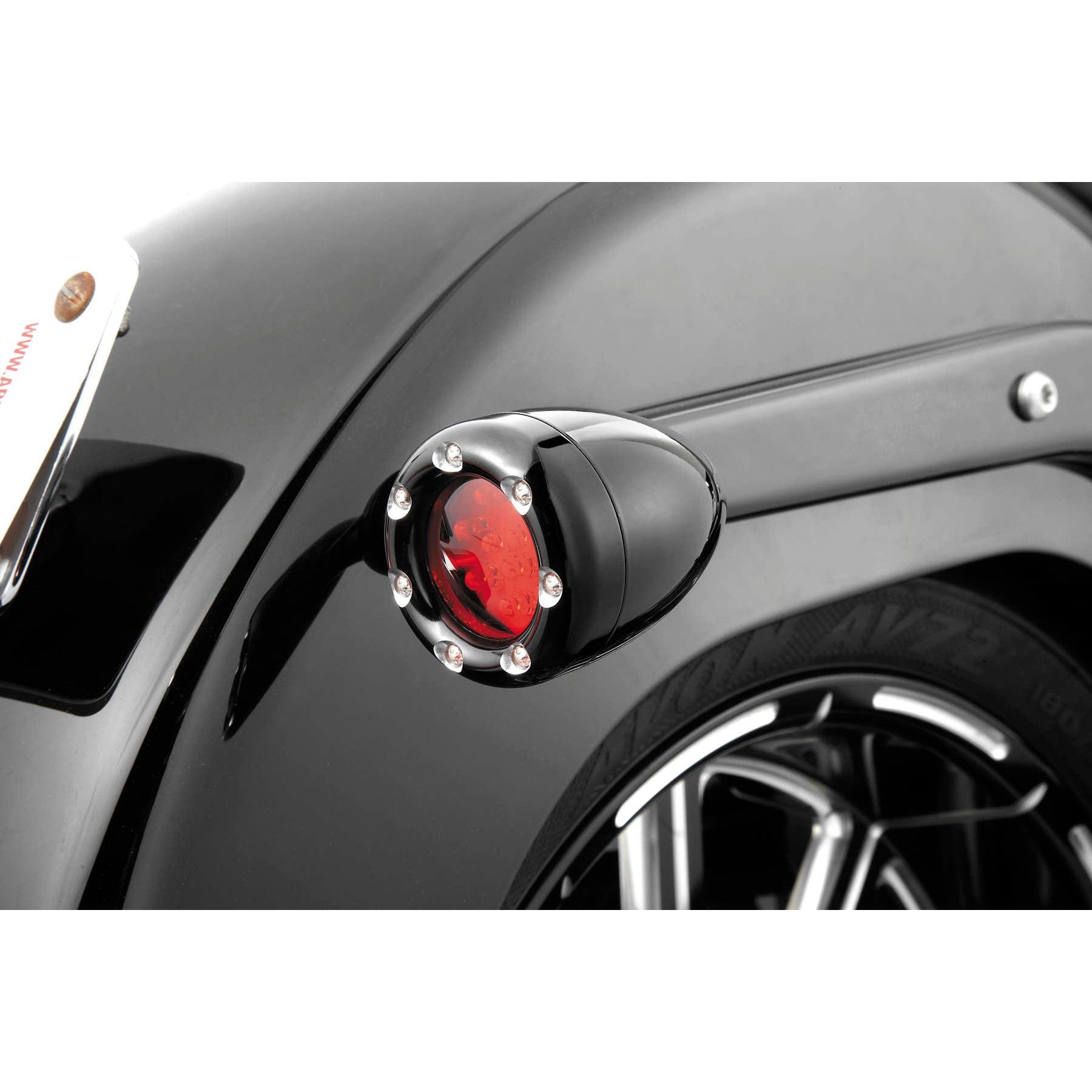 ARLEN NESS BLACK FIRE RING TURN SIGNAL HARLEY LED RED LENS / RED TRIM LED New