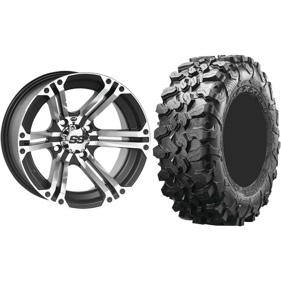 Set of 2 Mounted Wheel and Tire Kit Wheel: 14x8 5+3 4/156 Tire: 30x10-14 8 Ply