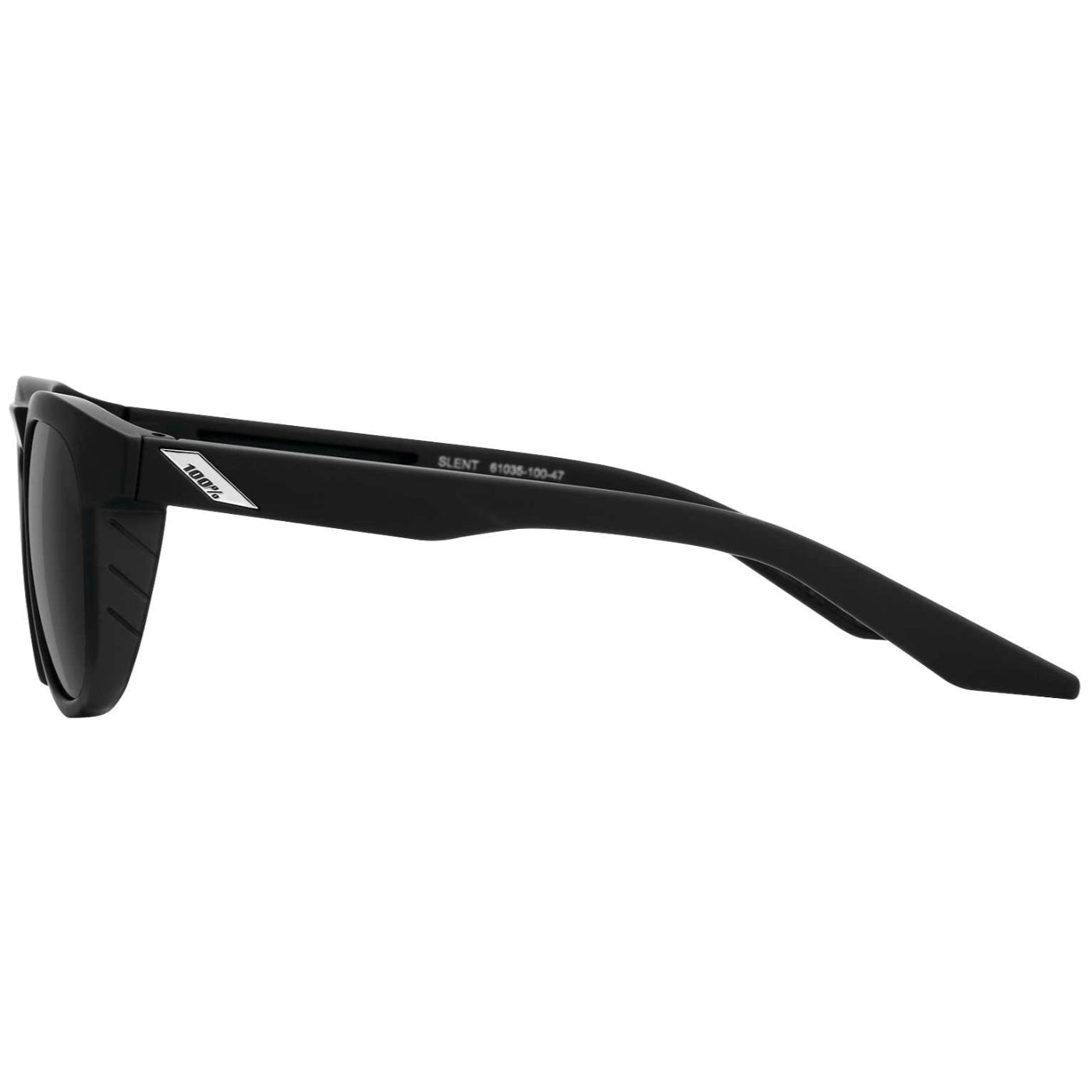 100% Slent Sunglasses Soft Tact Black with Grey PeakPolar Lens - 61035-100-47