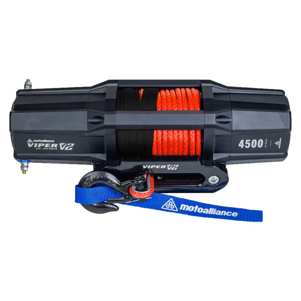 Viper V2 UTV Winch Kit 4500 lb Wide Spool With 60 Feet Orange Synthetic Rope With Mount For Kawasaki Teryx KRX 1000 2020-2021