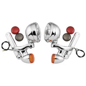 Letric Lighting Passing Lamps With Brackets & Turn Signals, Chrome/Chrome 4.5"