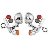 Letric Lighting Passing Lamps With Brackets & Turn Signals, Chrome/Chrome 4.5"