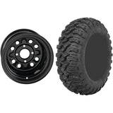 Set of 2 Mounted Wheel and Tire Kit Wheel: 12x7 2+5 4/110 Tire: 25x10-12 8 Ply