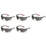 Set of 5 Elvex Xenon Safety Glasses Gray Anti Fog