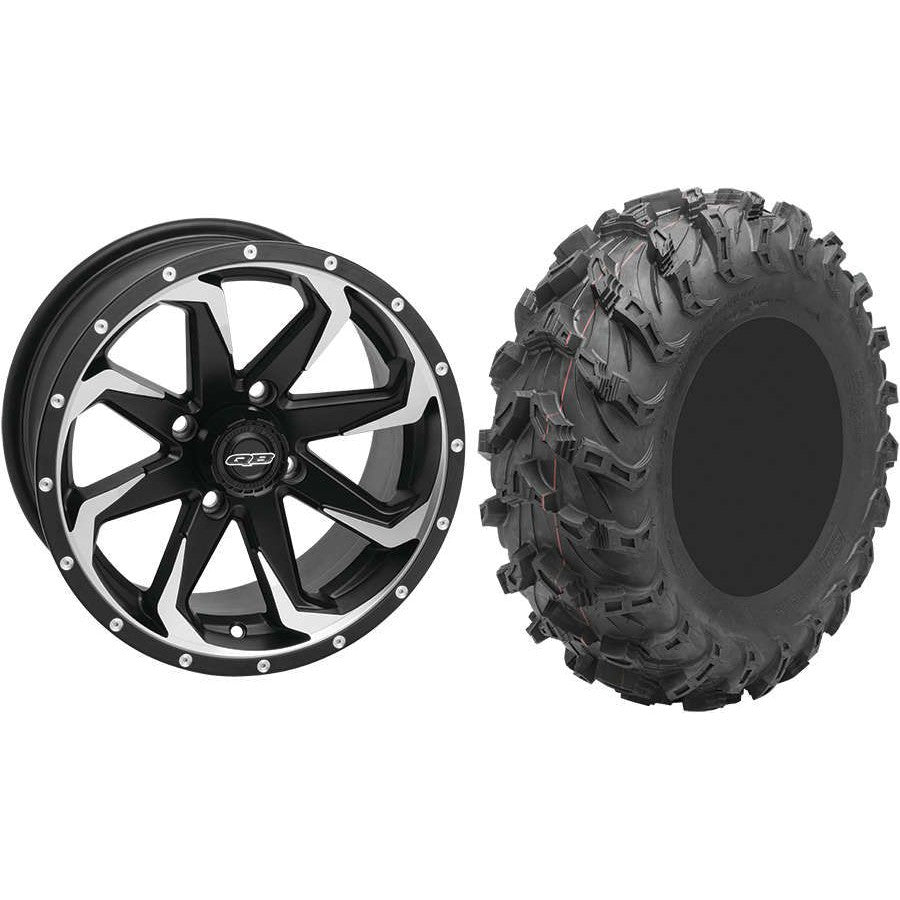 Set of 2 Mounted Wheel and Tire Kit Wheel: 14x7 5+2 4/137 Tire: 27x11-14 8 Ply