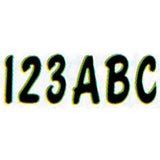 KIT DE 3 LETRAS Y NÚMEROS NEGRO/KIWI