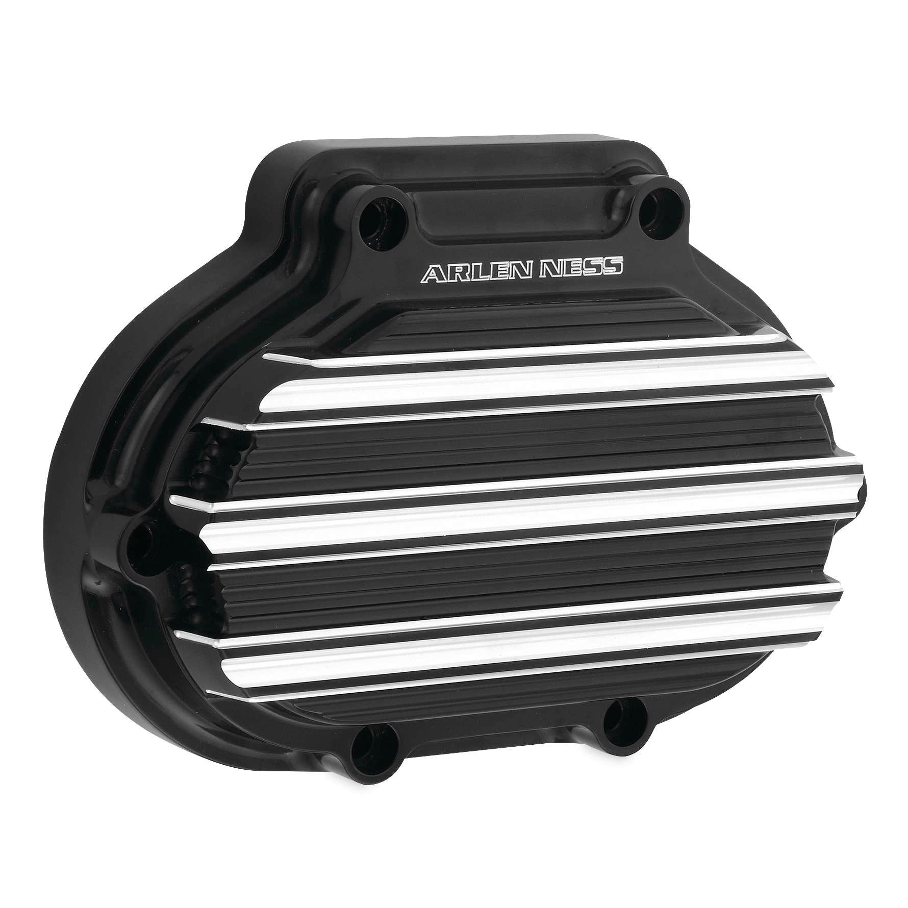 Arlen Ness 10 Gauge Gloss Black Transmission Side Cover Harley 07-16 Twin Cam