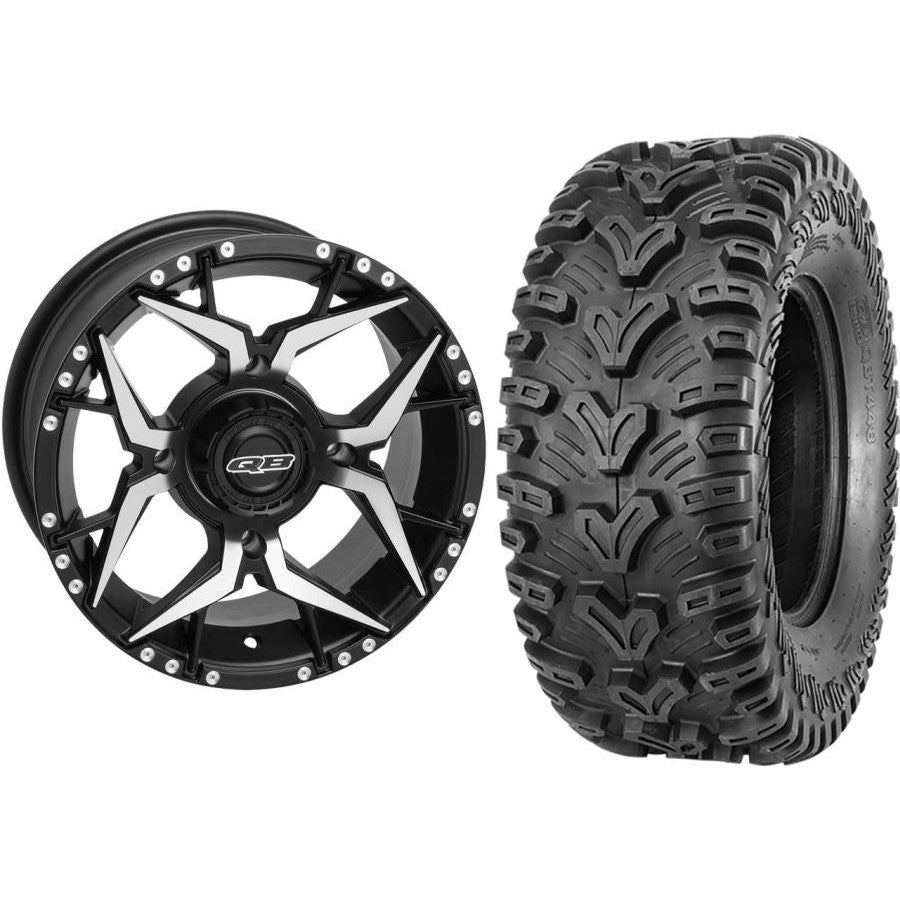 Set of 2 Mounted Wheel and Tire Kit Wheel: 14x7 5+2 4/110 Tire: 28x10-14 6 Ply