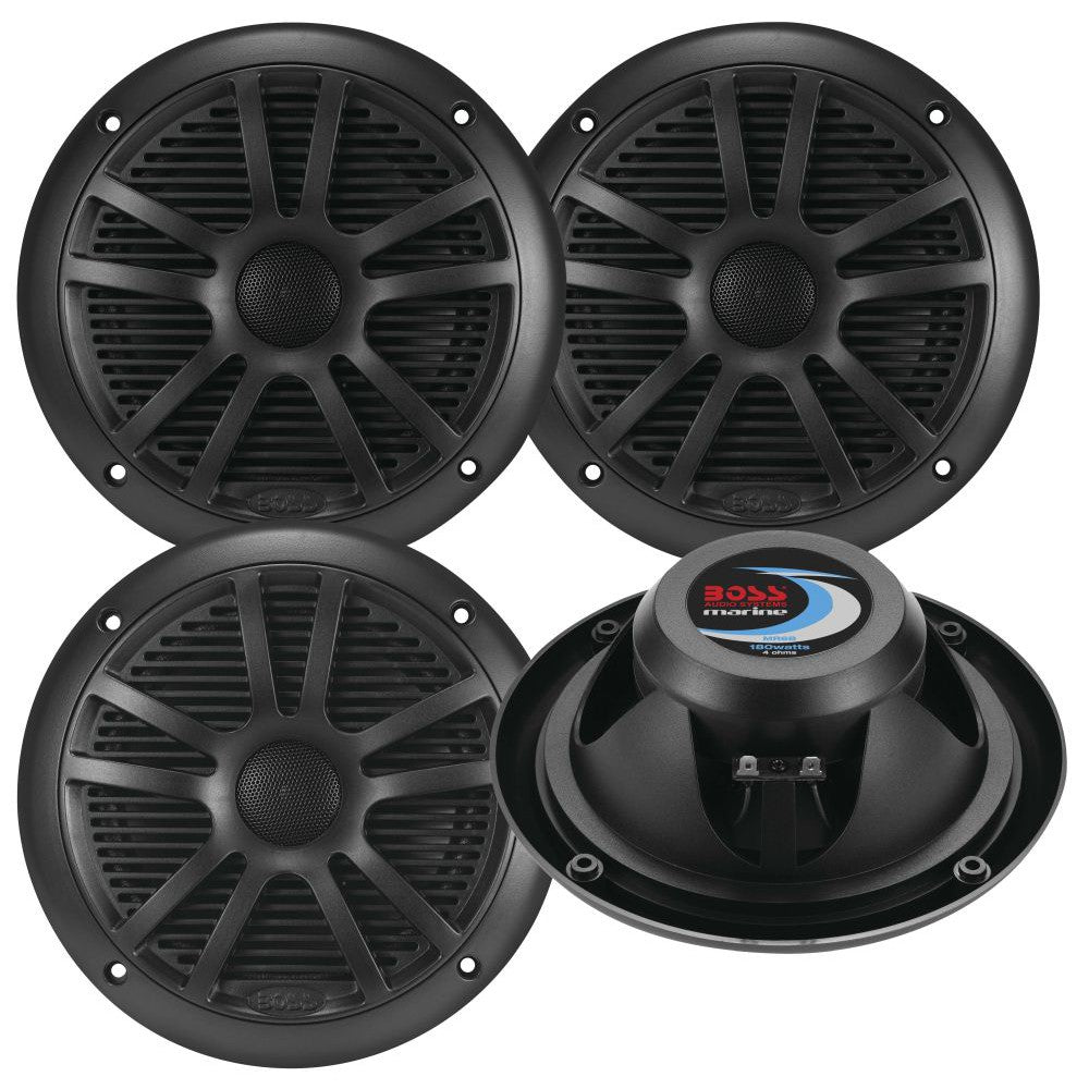 Boss Audio Systems 4-Channel Bluetooth Amp and Speaker Kit Black