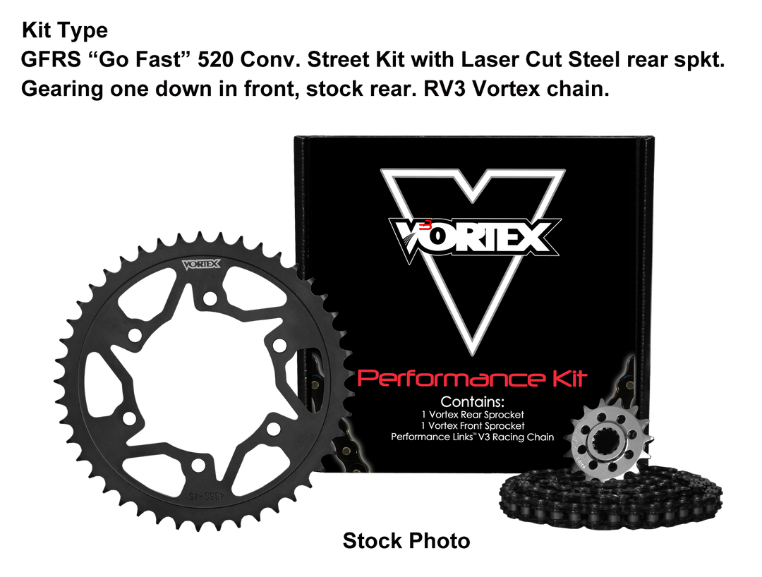 Vortex Black GFRS 520RX3-114 Chain and Sprocket Kit 15-43 Tooth - CK6144