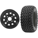 Set of 2 Mounted Wheel and Tire Kit Wheel: 12x7 4+3 4/137 Tire: 25x8-12 4 Ply