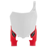 Acerbis White/Red Raptor Front Number Plate for Honda - 2527411030