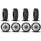 System 3 ST-5 Aluminum Gun Metal Grey 15" Wheels And XC450 Tires [35x10R-15]