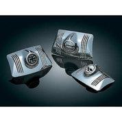 KURYAKYN CHROME ZOMBIE FT & RR FENDER TIP LENS GRILLS 1980-2008 HARLEY TOUR 8606