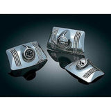 KURYAKYN CHROME ZOMBIE FT & RR FENDER TIP LENS GRILLS 1980-2008 HARLEY TOUR 8606