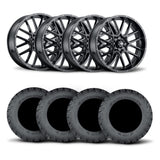 ITP Hurricane 18" Matte Black Wheels And Ultra Cross R-Spec Tires [34x10-18]