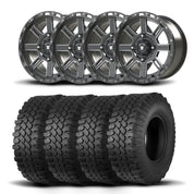 Set of Four Bullite Lancer Wheels 14" Gray And Kenda K576A Kongur Tires [30x10R-14]