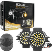 XK Glow LED Turn Signal and Lens Kit Dual Flat White/Amber - XK1157F-WA-S