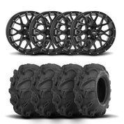 ITP Hurricane 12" Matte Black Wheels And Mega Mayhem Tires [27x11-12]