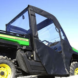 Falcon Ridge Black Canvas Soft Roll-Away Doors Rear Window For John Deere Gator 2014-2019