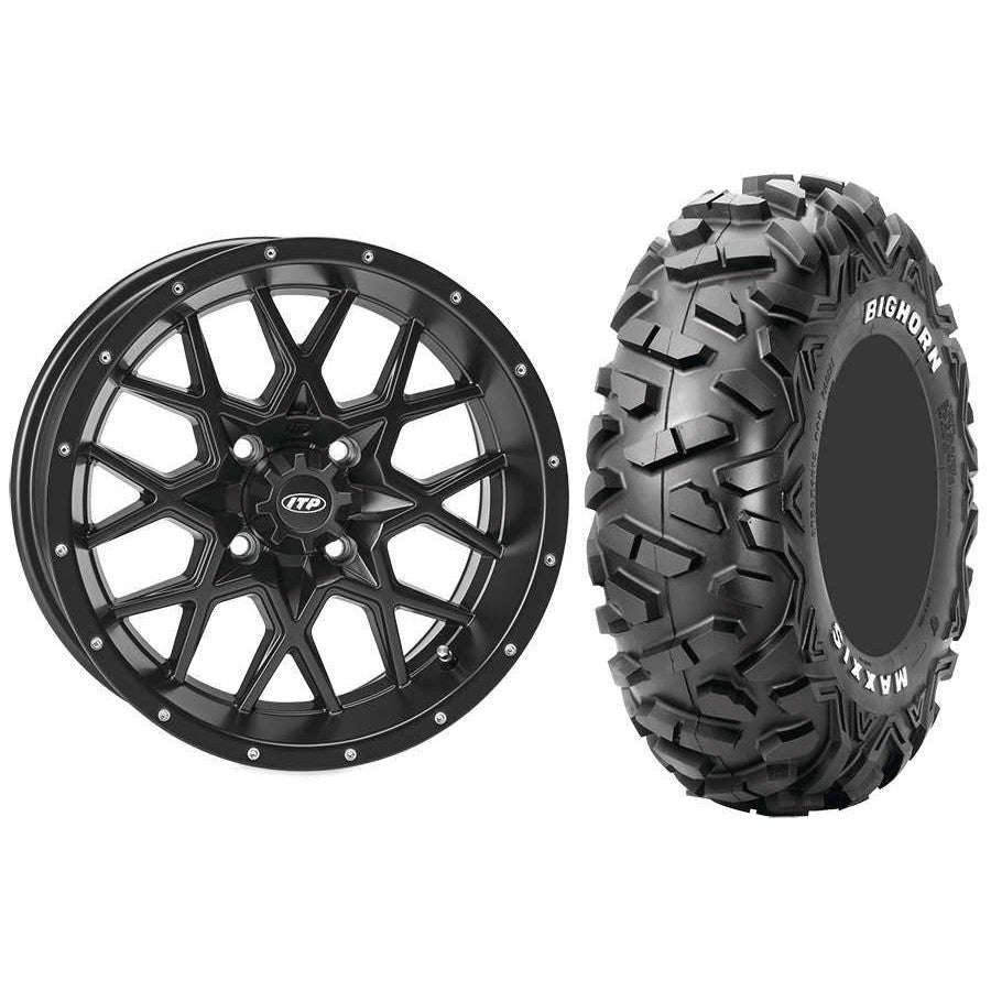 Set of 2 Mounted Wheel and Tire Kit Wheel: 14x7 5+2 4/110 Tire: 28x10-14 6 Ply