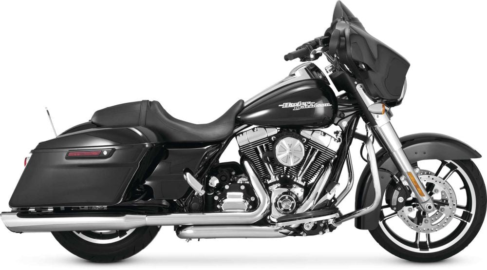 Vance And Hines Twin Slash Muffler Round Slip On Exhaust Chrome With FuelPak FPC