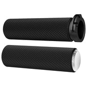 Harley FXD Dyna Super Glide 95-05,07-10Knurled Fusion Grips Chrome by Arlen Ness