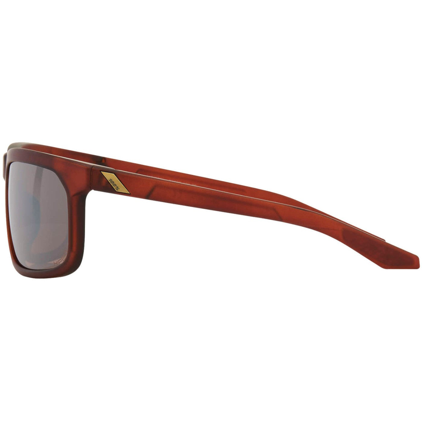 100% Hakan Sunglasses Soft Tact Rootbeer with Silver Mirror HiPer Lens - 61036-139-75