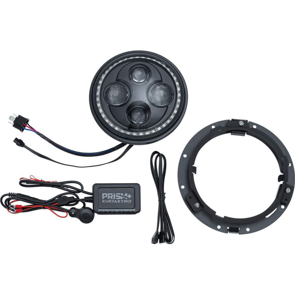 Orbit Prism 7" LED Headlight with Bluetooth Controlled Multi-Color Halo Black