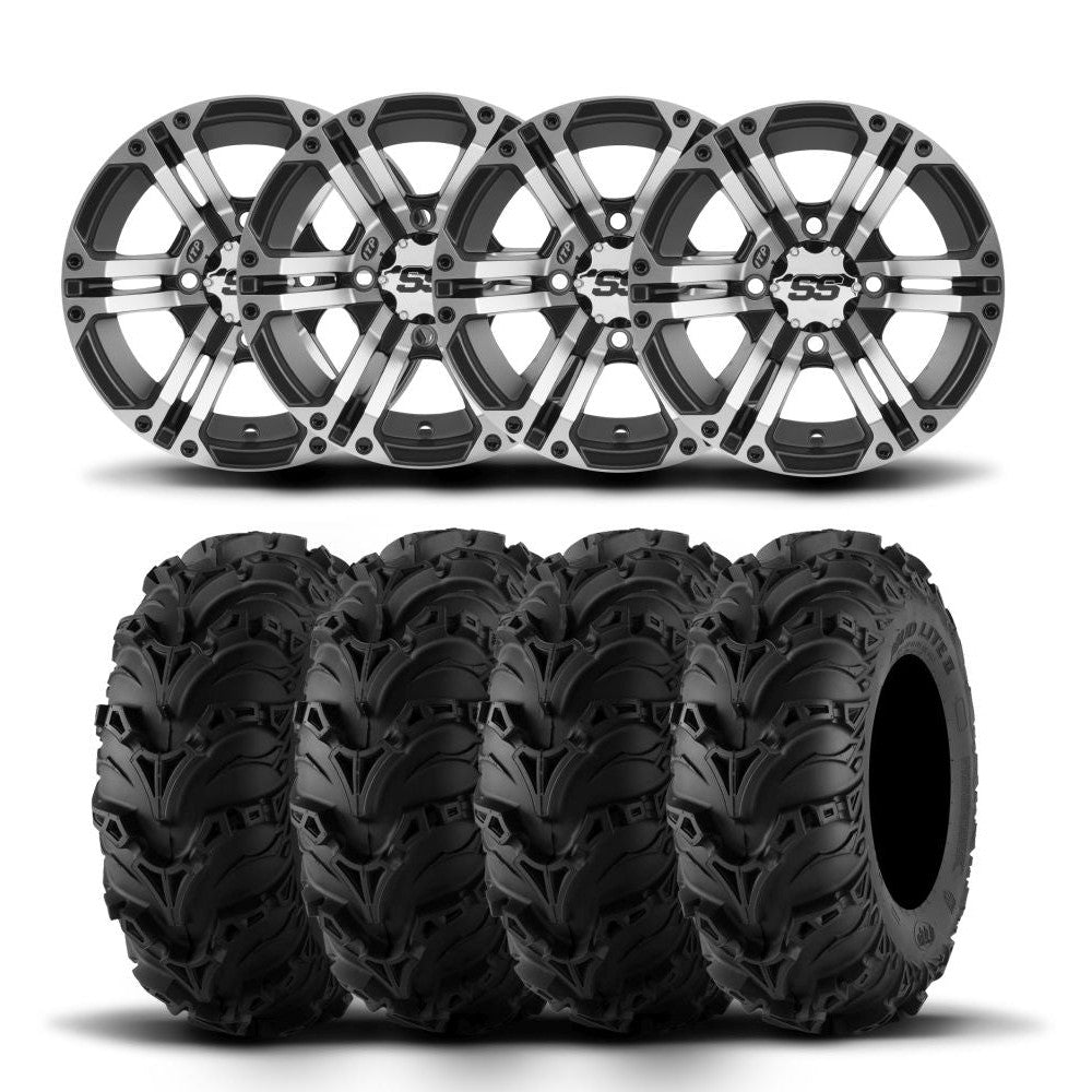 ITP SS212 12" Machined Black Wheels And Mud Lite II Tires [23x8-12]