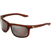 100% Hakan Sunglasses Soft Tact Rootbeer with Silver Mirror HiPer Lens - 61036-139-75