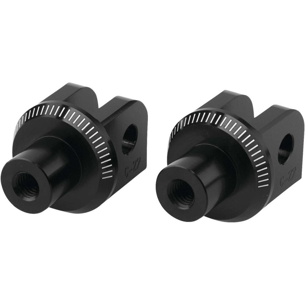 Puig Adventure Footpeg Adaptors Black Front - 6703N
