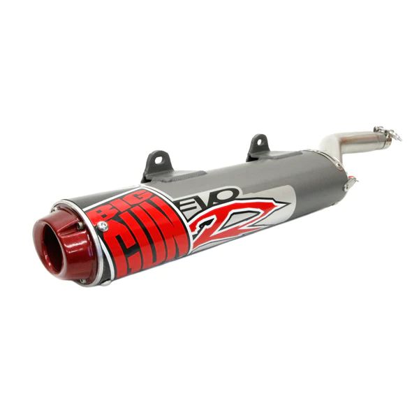 Big Gun EVO Race Stainless Steel Slip-On Exhaust With Red End Tip For Honda TRX Sportrax 250