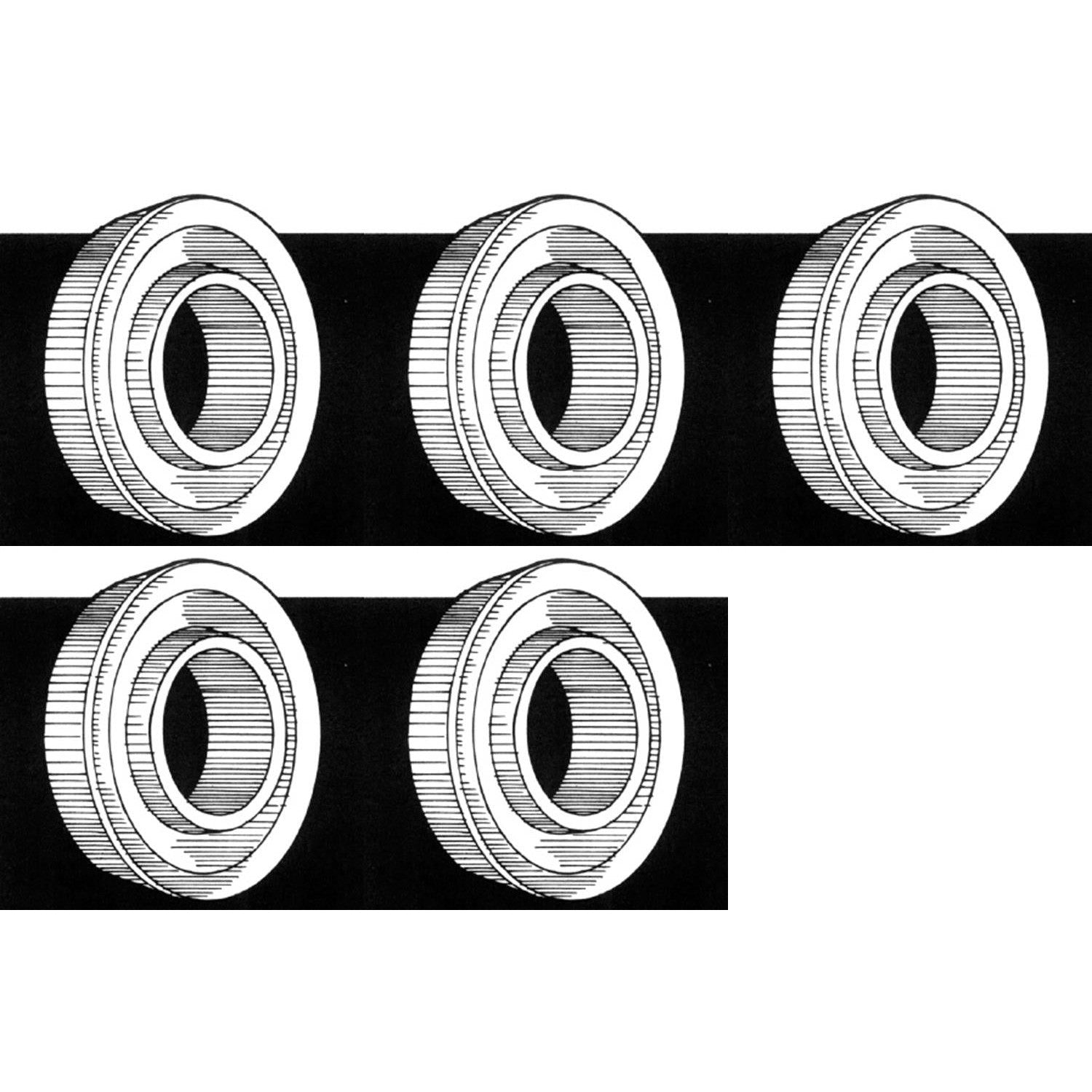 Set of 5 3/4 Inch X 1-3/8 Inch Bearing