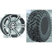 Set of 2 Mounted Wheel and Tire Kit Wheel: 12x7 5+2 4/110 Tire: 26x9-12 6 Ply