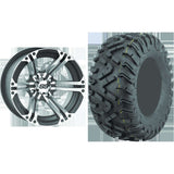 Set of 2 Mounted Wheel and Tire Kit Wheel: 12x7 5+2 4/110 Tire: 26x9-12 6 Ply
