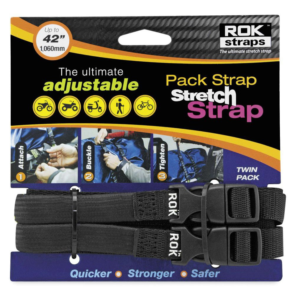 Rok Straps Medium-Duty Tie Down Straps 5/8" W Cruiser Black - ROK10314