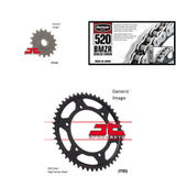 Kit de cadena BMZR 520 BLK/CHR, piñón delantero y trasero para BMW F650 GS Dakar 2001-2005