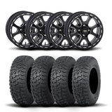 ITP Tsunami 15" Matte Black Wheels And Terra Hook Tires [32x10-15]