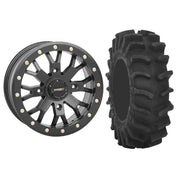 Set of 2 Mounted Wheel and Tire Kit Wheel: 15x7 4+3 4/137 Tire: 33x10-15 8 Ply