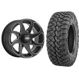 Set of 2 Mounted Wheel and Tire Kit Wheel: 14x7 5+2 4/137 Tire: 28x10-14 8 Ply