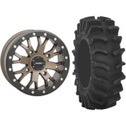 Set of 2 Mounted Wheel and Tire Kit Wheel: 14x7 4+3 4/156 Tire: 31x9.5-14 8 Ply
