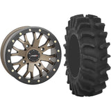 Set of 2 Mounted Wheel and Tire Kit Wheel: 14x7 4+3 4/156 Tire: 31x9.5-14 8 Ply