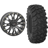 Set of 2 Mounted Wheel and Tire Kit Wheel: 14x7 6+1 4/156 Tire: 32x10-14 8 Ply