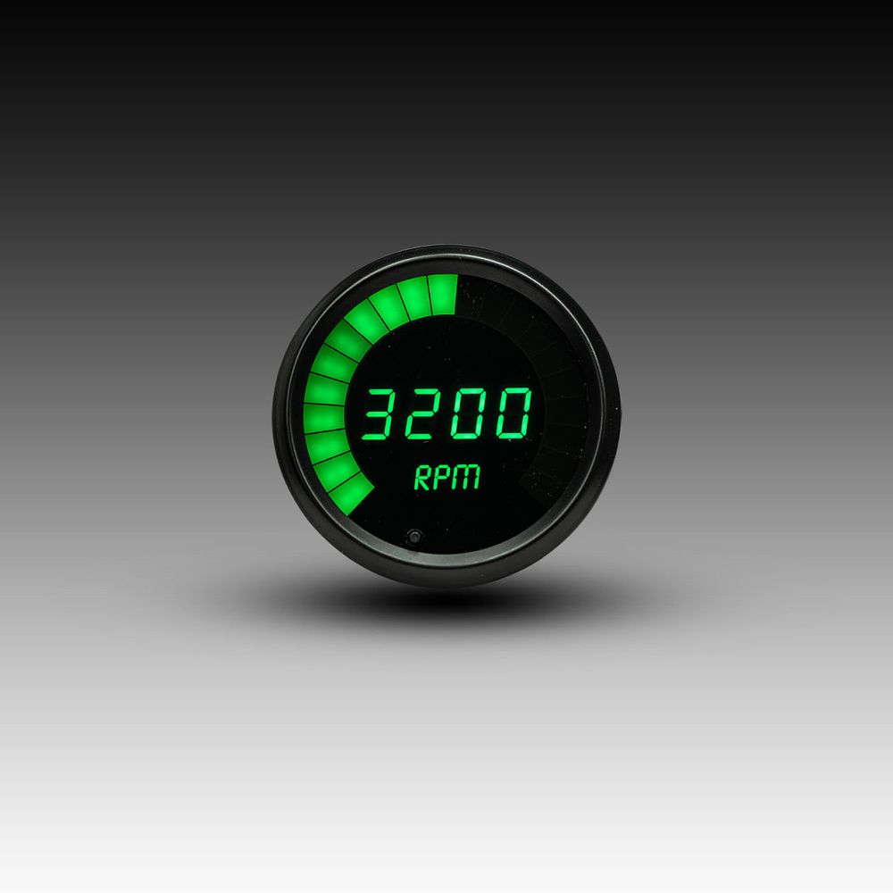 Intellitronix LED Digital Bargraph Memory Tachometer - Black Bezel - Green