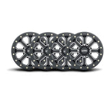Juego de cuatro ruedas ITP Velocity Intertia Beadlock en negro mate 14x7 4x136 5+2