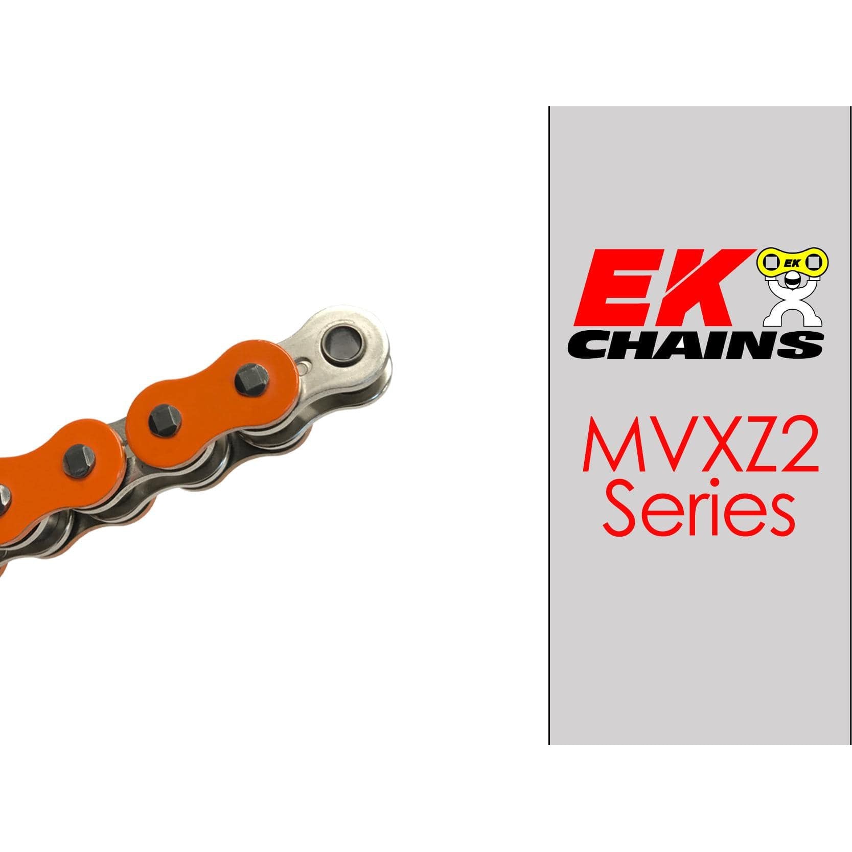 Ek Chains Drivetrain 120 / Orange EK 525-MVXZ2 Motorcycle Drive Chain (Specify Links and Color) Rivet Master Link