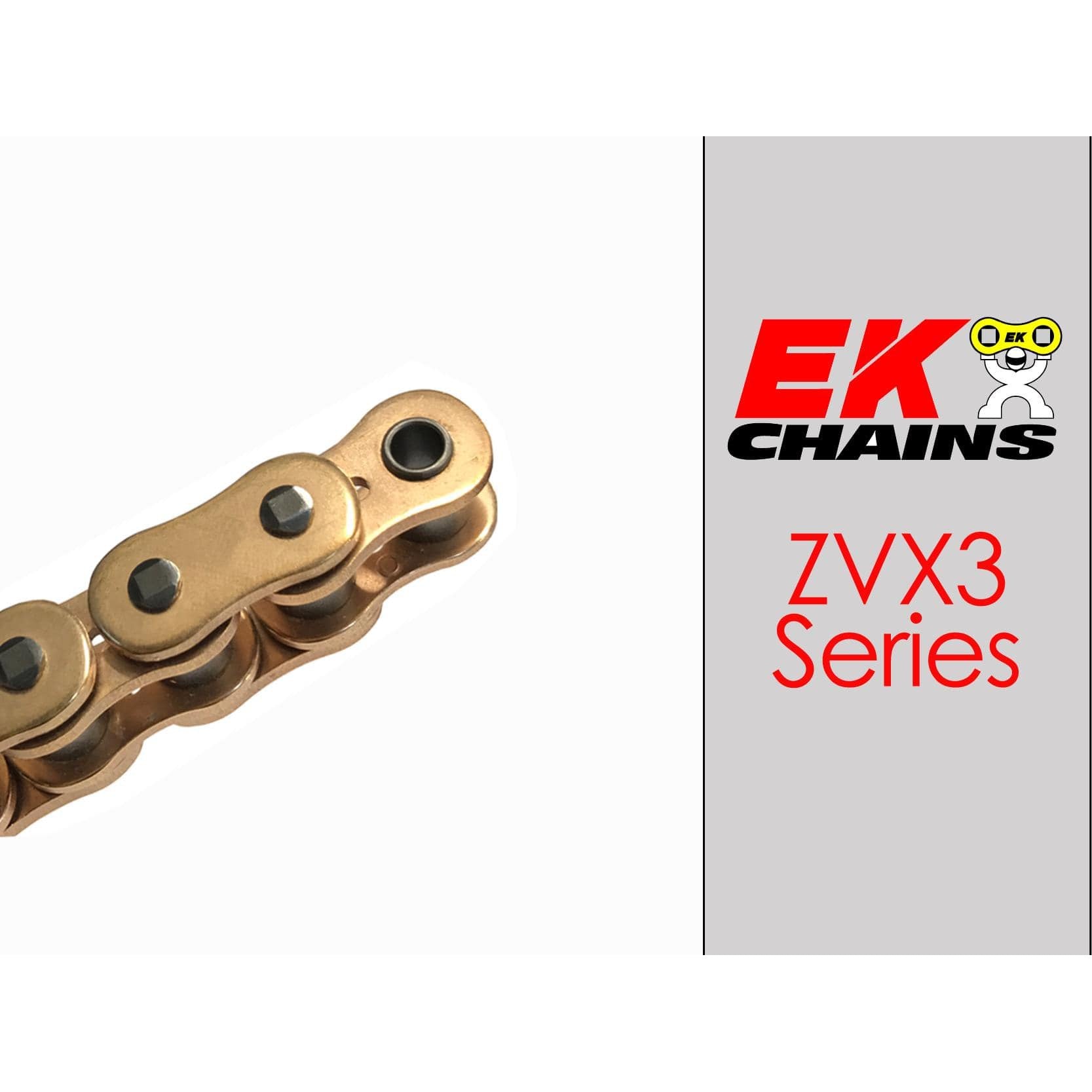Ek Chains Drivetrain 150 / Gold EK 530-ZVX3 Motorcycle Drive Chain (Specify Links and Color) Rivet Master Link