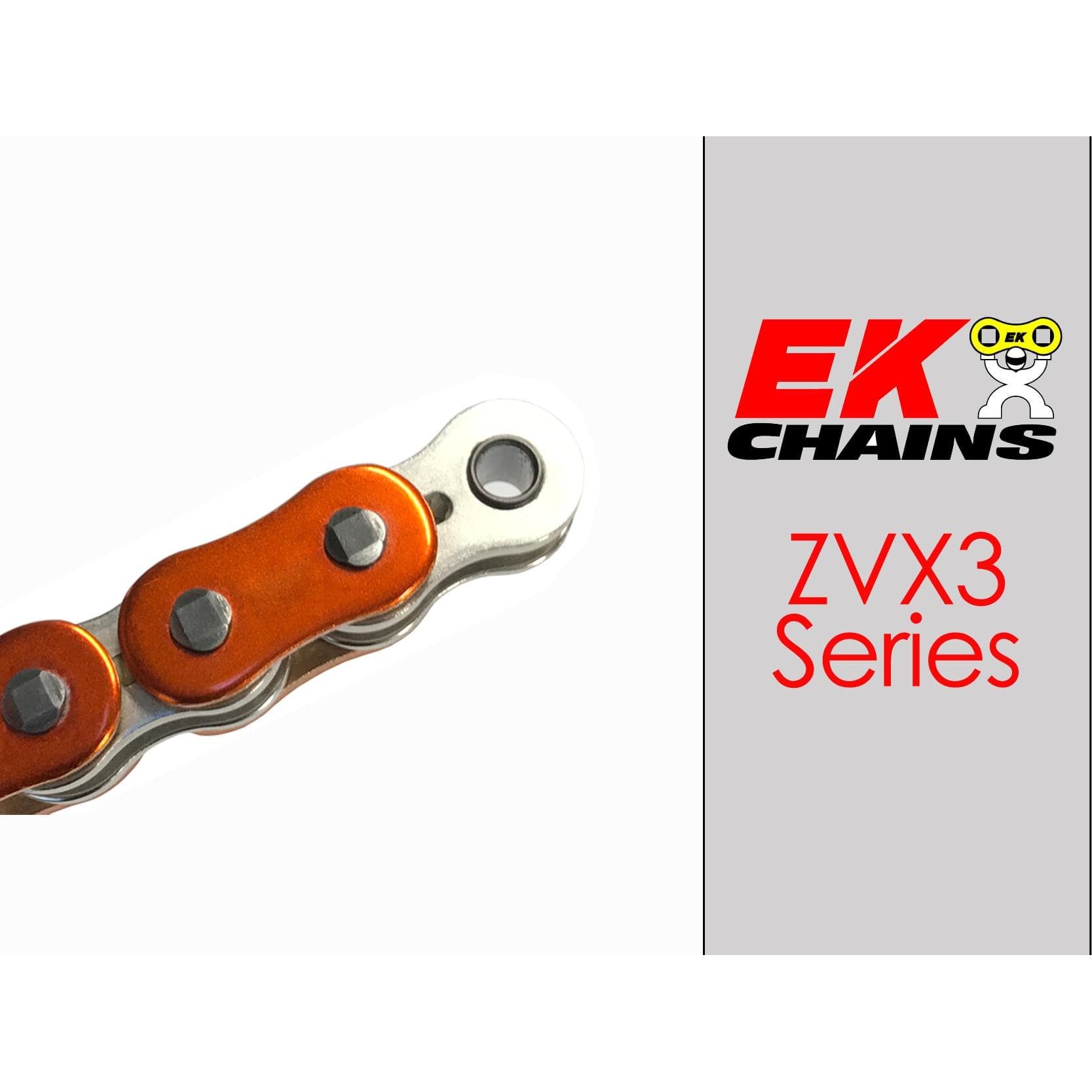 Ek Chains Drivetrain 150 / Metallic Orange EK 530-ZVX3 Motorcycle Drive Chain (Specify Links and Color) Rivet Master Link